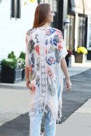 JP5232 Piper Floral Kimono With Tassels - MiMi Wholesale