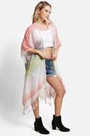 JP5233 Julia Tie Dye Kimono With Tassels - MiMi Wholesale