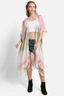JP5233 Julia Tie Dye Kimono With Tassels - MiMi Wholesale