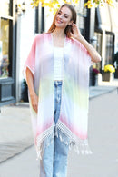 JP5233 Julia Tie Dye Kimono With Tassels - MiMi Wholesale