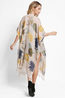 JP5234 Juniper Floral Kimono With Tassels - MiMi Wholesale
