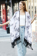 JP5234 Juniper Floral Kimono With Tassels - MiMi Wholesale