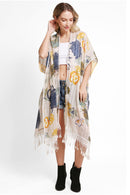JP5234 Juniper Floral Kimono With Tassels - MiMi Wholesale