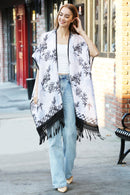 JP5234 Juniper Floral Kimono With Tassels - MiMi Wholesale