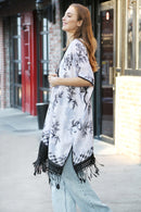 JP5234 Juniper Floral Kimono With Tassels - MiMi Wholesale