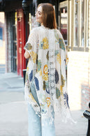 JP5234 Juniper Floral Kimono With Tassels - MiMi Wholesale
