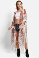 JP5235 Victoria Mandala Kimono With Tassels - MiMi Wholesale