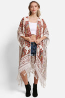 JP5235 Victoria Mandala Kimono With Tassels - MiMi Wholesale