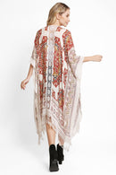 JP5235 Victoria Mandala Kimono With Tassels - MiMi Wholesale