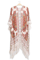 JP5235 Victoria Mandala Kimono With Tassels - MiMi Wholesale