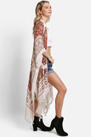 JP5235 Victoria Mandala Kimono With Tassels - MiMi Wholesale