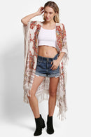 JP5235 Victoria Mandala Kimono With Tassels - MiMi Wholesale
