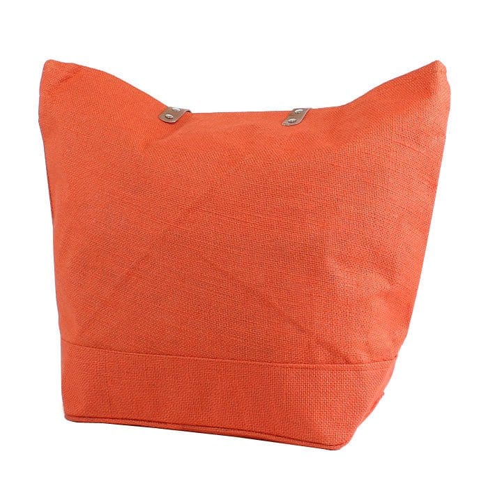 JUTE Leather Handle Jute Burlap Tote - MiMi Wholesale