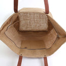 JUTE Leather Handle Jute Burlap Tote - MiMi Wholesale