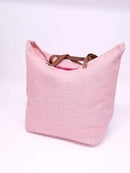 JUTE Leather Handle Jute Burlap Tote - MiMi Wholesale