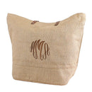 JUTE Leather Handle Jute Burlap Tote - MiMi Wholesale