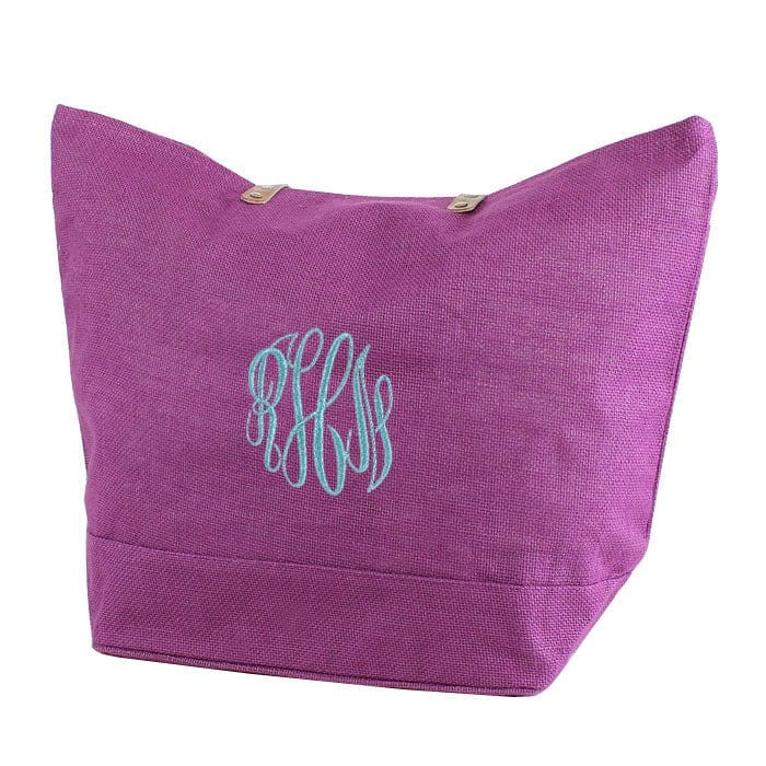 JUTE Leather Handle Jute Burlap Tote - MiMi Wholesale