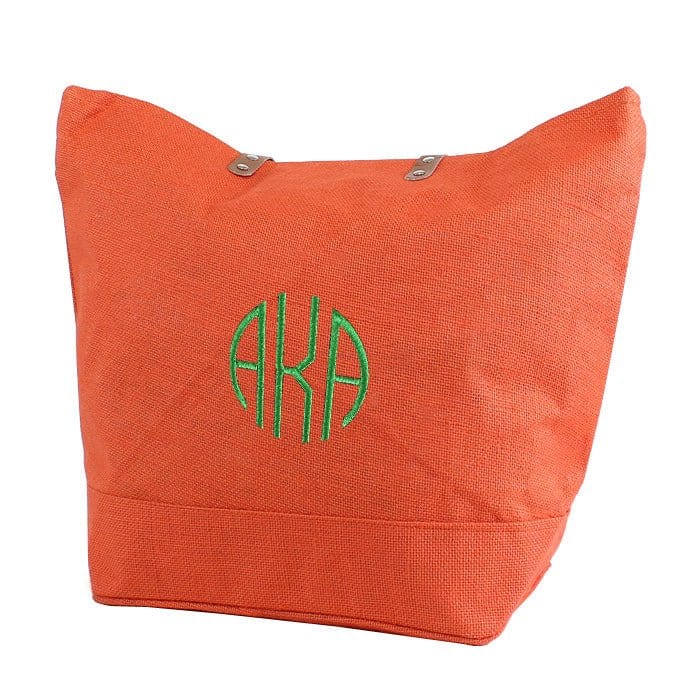 JUTE Leather Handle Jute Burlap Tote - MiMi Wholesale