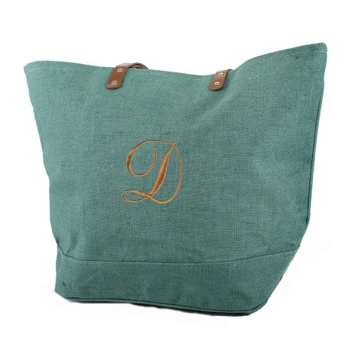 JUTE Leather Handle Jute Burlap Tote - MiMi Wholesale