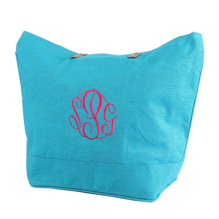 JUTE Leather Handle Jute Burlap Tote - MiMi Wholesale