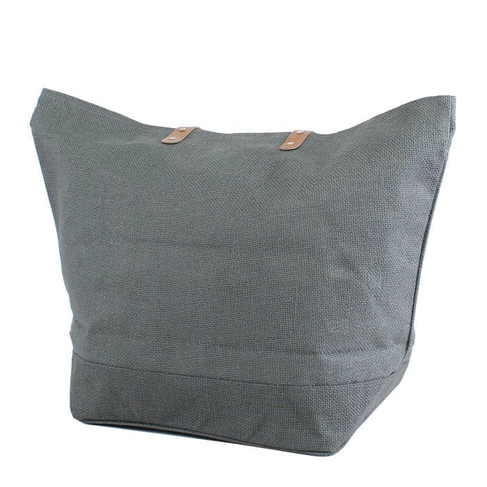 JUTE Leather Handle Jute Burlap Tote - MiMi Wholesale