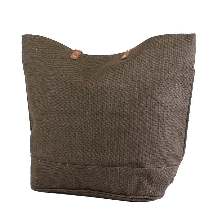 JUTE Leather Handle Jute Burlap Tote - MiMi Wholesale