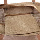JUTE Leather Handle Jute Burlap Tote - MiMi Wholesale