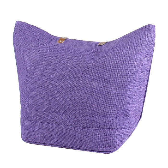 JUTE Leather Handle Jute Burlap Tote - MiMi Wholesale