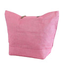 JUTE Leather Handle Jute Burlap Tote - MiMi Wholesale