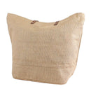JUTE Leather Handle Jute Burlap Tote - MiMi Wholesale