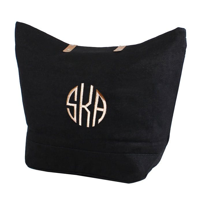 JUTE Leather Handle Jute Burlap Tote - MiMi Wholesale
