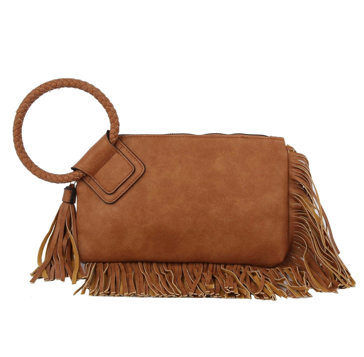 JY0378 Fringe Soft Vegan Leather Wristlet/Clutch - MiMi Wholesale