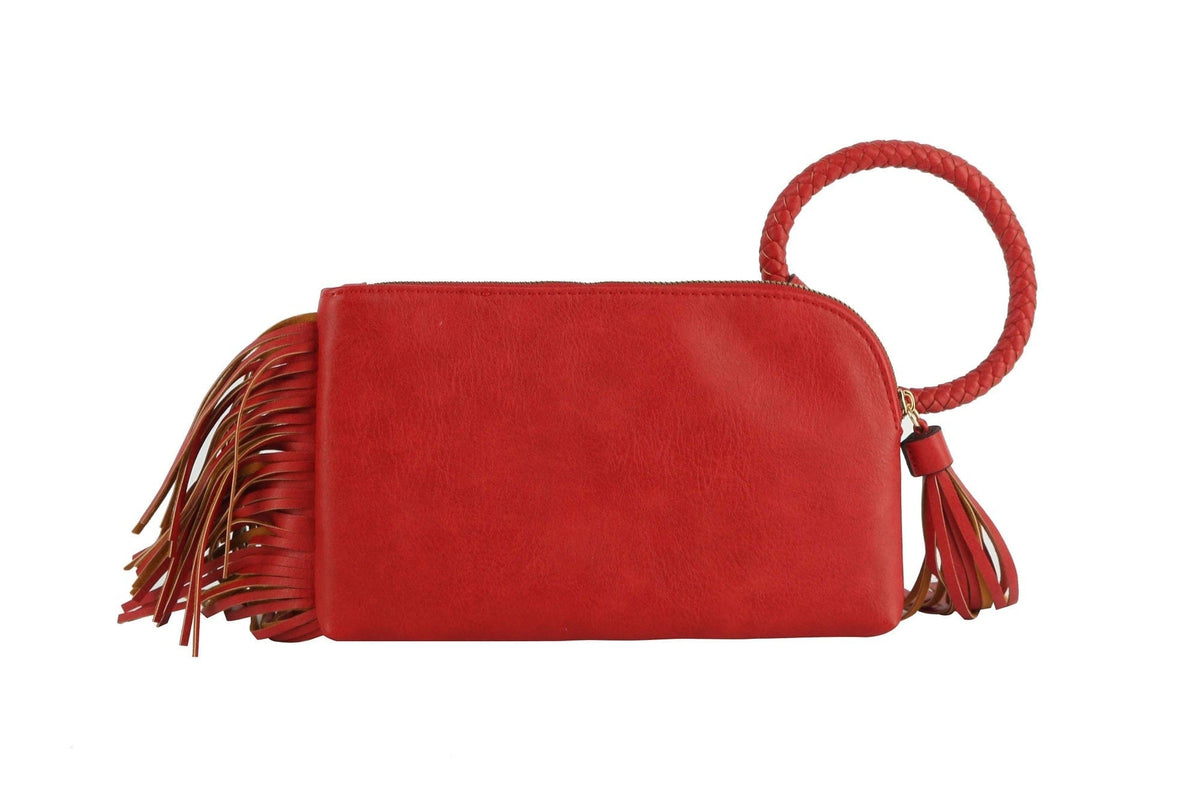JY0378 Fringe Soft Vegan Leather Wristlet/Clutch - MiMi Wholesale
