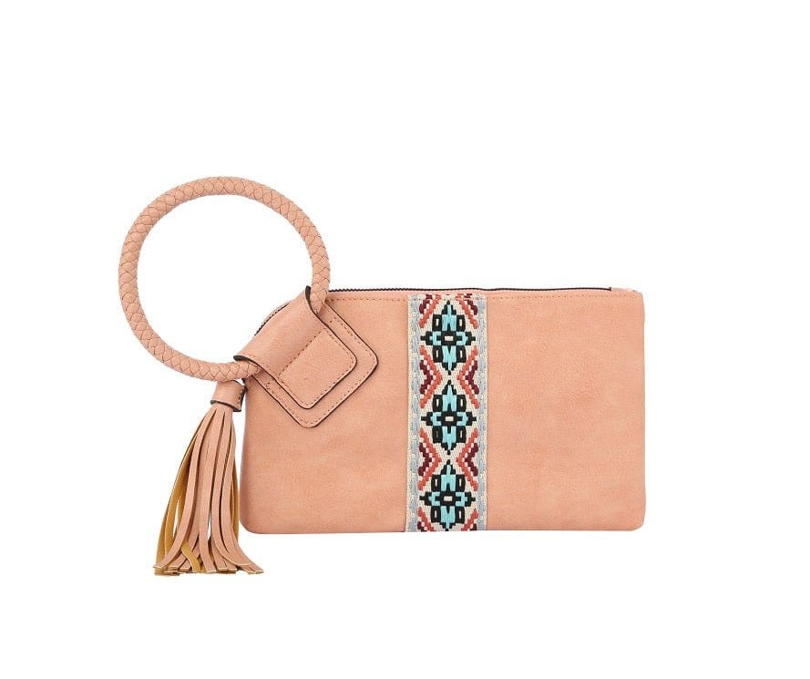 JY0379 Aztec Wristlet Clutch Bag With Tassel - MiMi Wholesale
