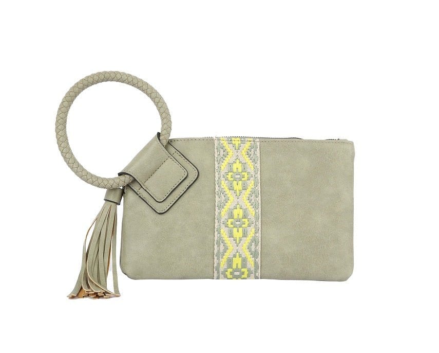 JY0379 Aztec Wristlet Clutch Bag With Tassel - MiMi Wholesale