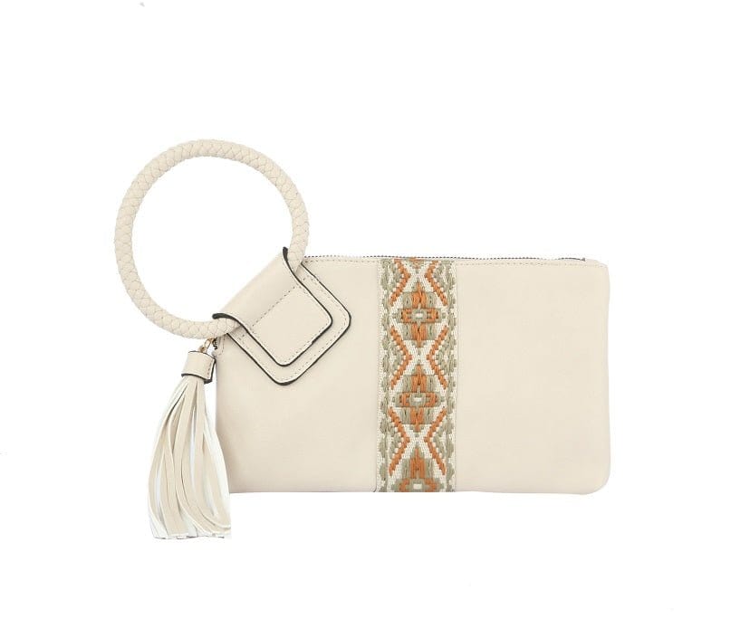 JY0379 Aztec Wristlet Clutch Bag With Tassel - MiMi Wholesale