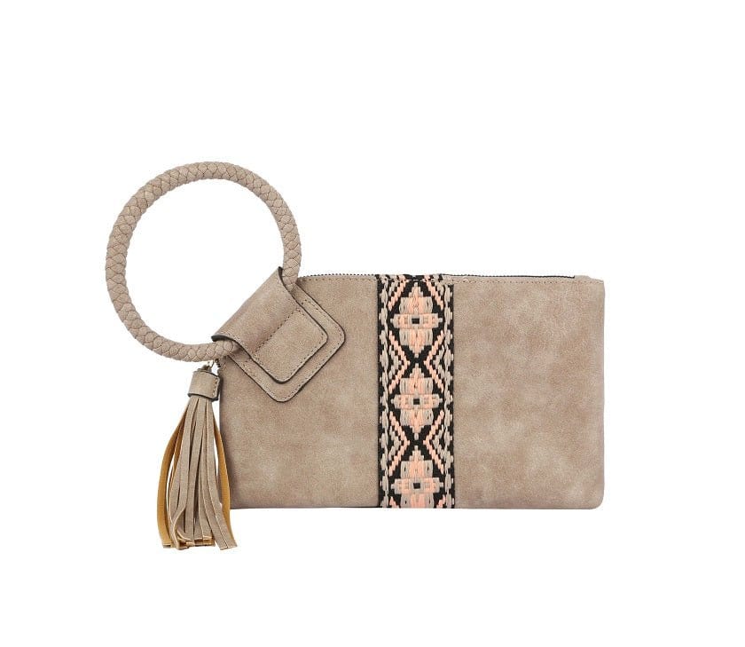 JY0379 Aztec Wristlet Clutch Bag With Tassel - MiMi Wholesale