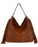 JY0466 Janice Fringe Hobo Bag - MiMi Wholesale