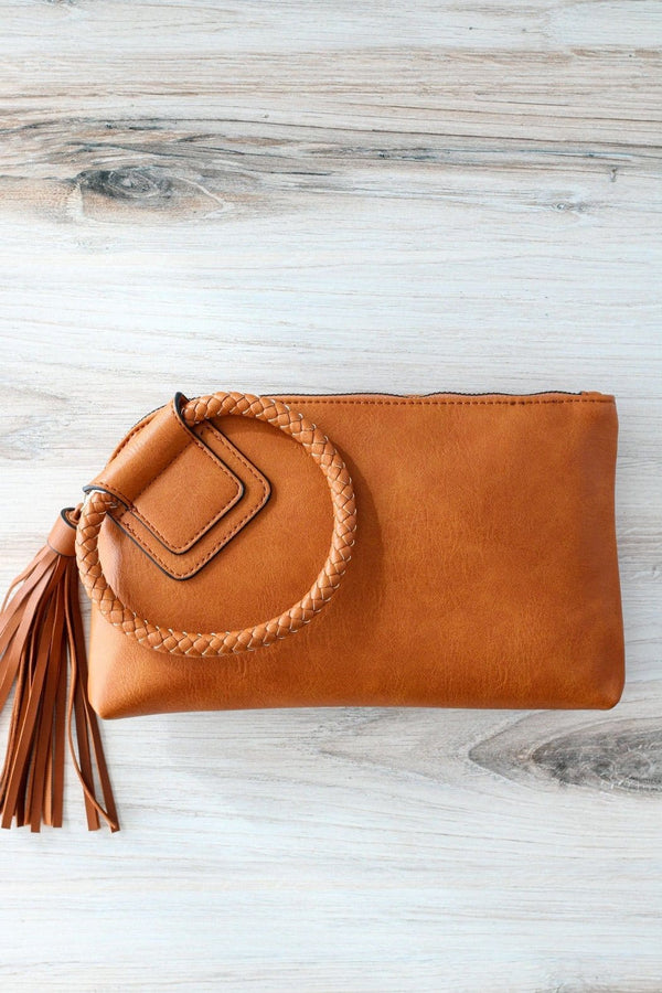 JYM0346 Soft Vegan Leather Wristlet/Clutch With Tassel - MiMi Wholesale