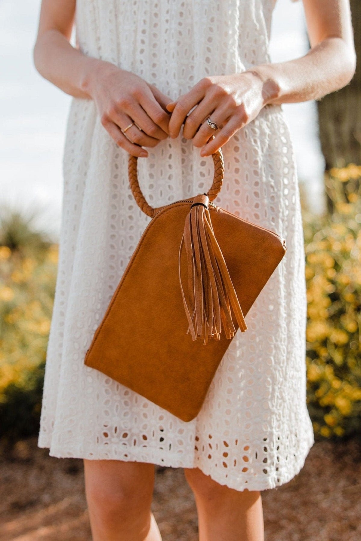 JYM0346 Soft Vegan Leather Wristlet/Clutch With Tassel - MiMi Wholesale