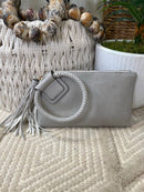 JYM0346 Soft Vegan Leather Wristlet/Clutch With Tassel - MiMi Wholesale
