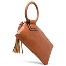 JYM0346 Soft Vegan Leather Wristlet/Clutch With Tassel - MiMi Wholesale