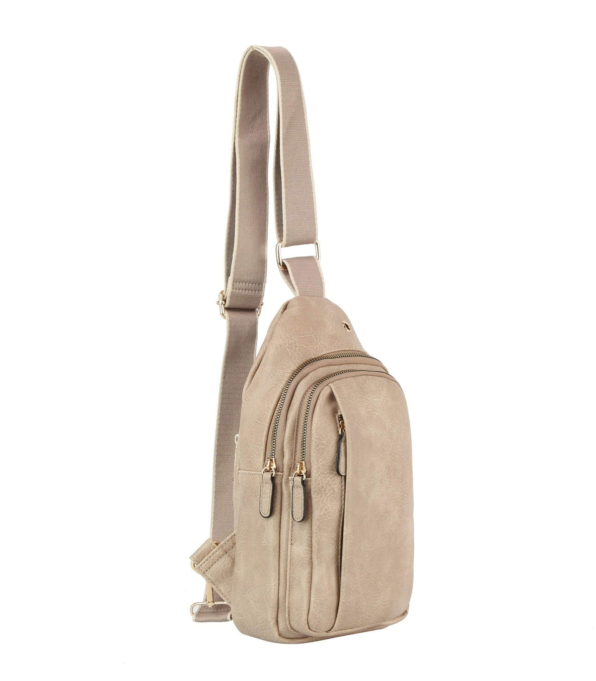 JYM0433 Wylie Double Zipper Sling Bag - MiMi Wholesale