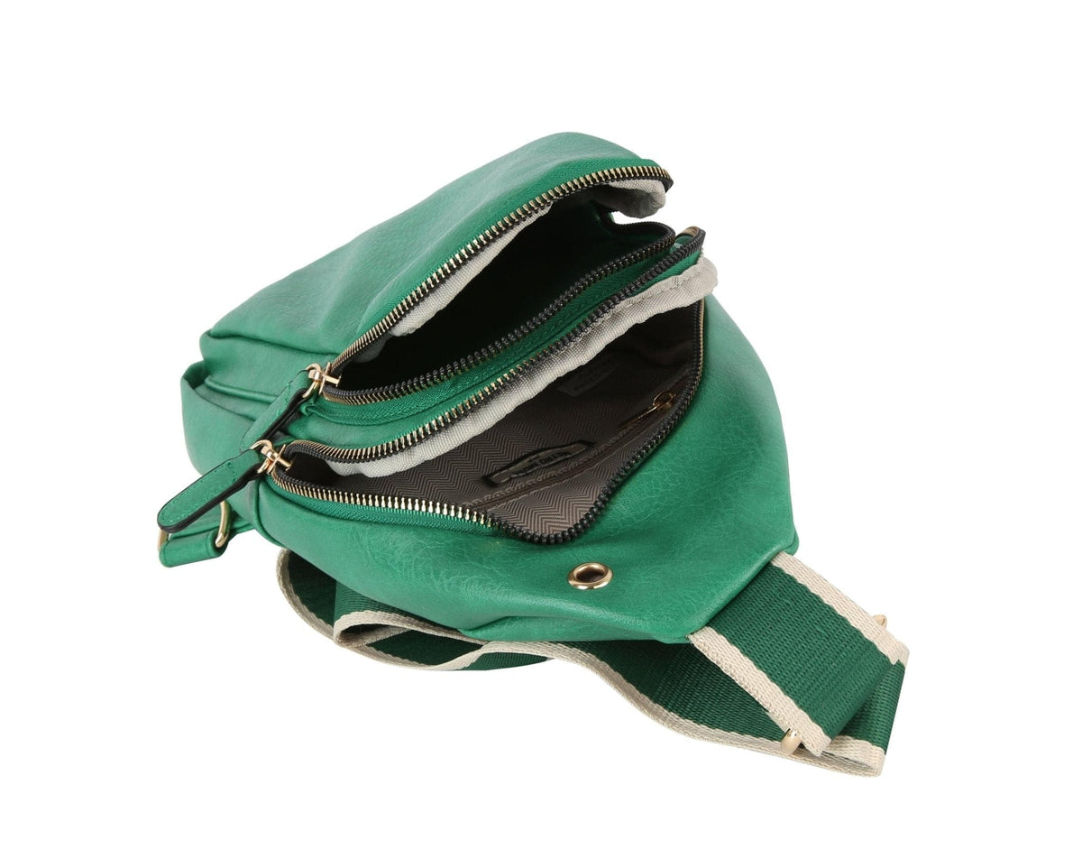 JYM0433 Wylie Double Zipper Sling Bag - MiMi Wholesale