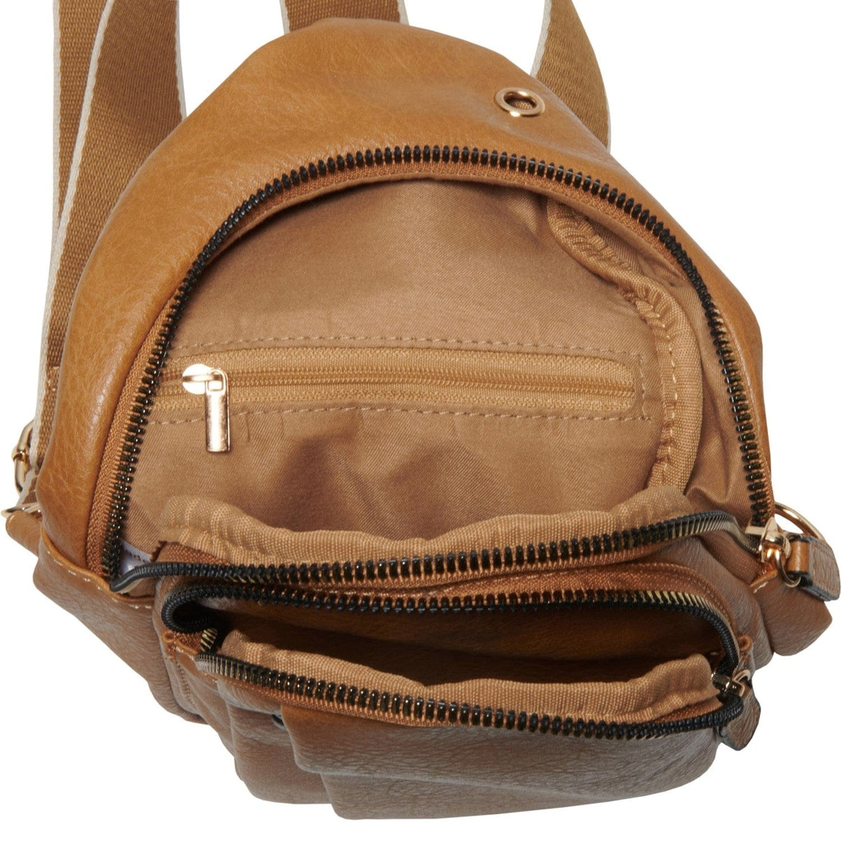 JYM0433 Wylie Double Zipper Sling Bag - MiMi Wholesale