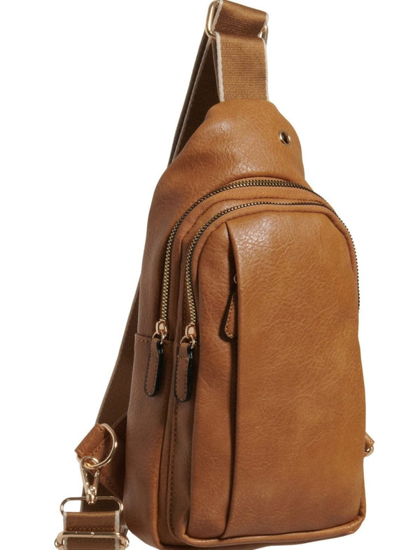 JYM0433 Wylie Double Zipper Sling Bag - MiMi Wholesale