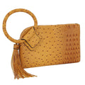 JYV0374 Tasia Croc Ostrich Bangle Wristlet/Clutch With Tassel - MiMi Wholesale