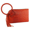 JYV0374 Tasia Croc Ostrich Bangle Wristlet/Clutch With Tassel - MiMi Wholesale
