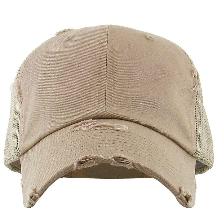 KBE-VM Premium Distressed Mesh Cotton Cap - MiMi Wholesale