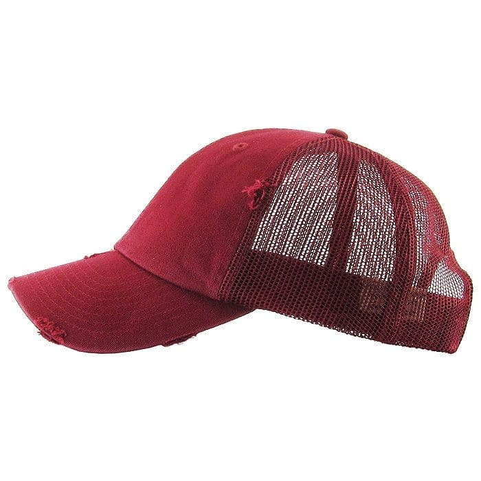 KBE-VM Premium Distressed Mesh Cotton Cap - MiMi Wholesale